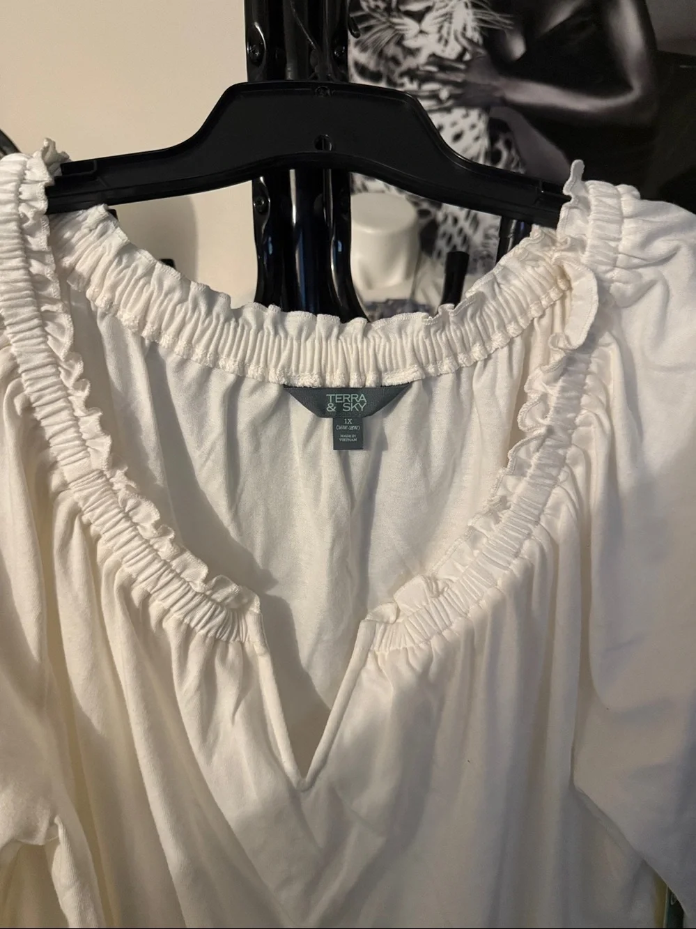 Terra & Sky Cream Ruffled Peasant Blouse - Picture 3 of 6